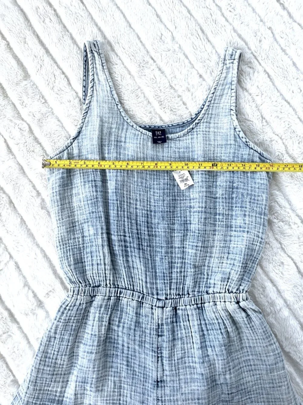 NWT Kids GAP Crinkle Gauze Denim Romper (Blue) XXL 14/16
